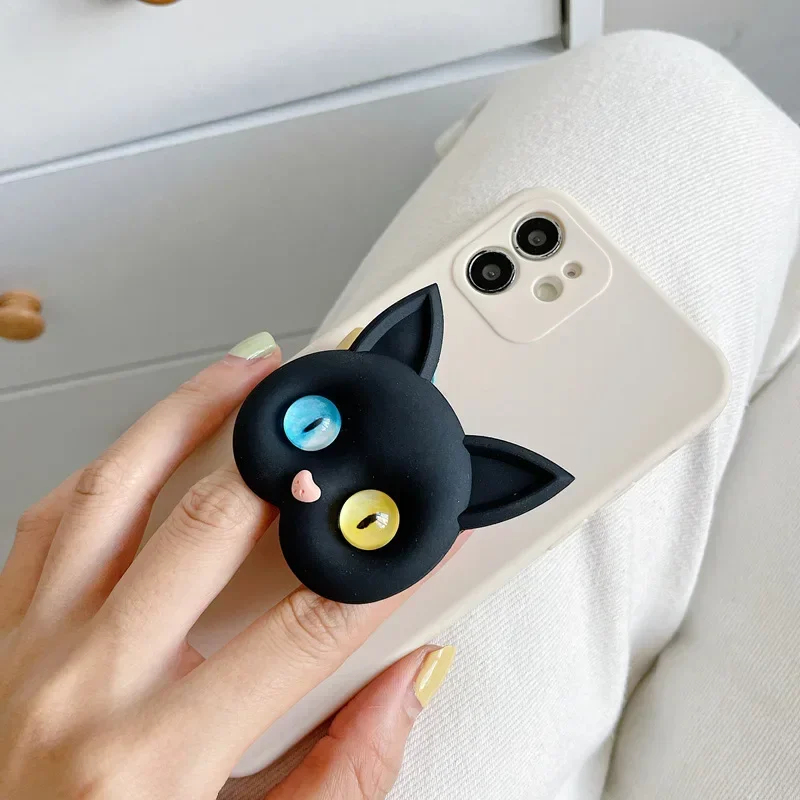 1/2pcs Cute Cartoon Animal Support Mobile Phone Extension Frame Finger Bracket Cat Universal Fold Mobile Phone Bracket