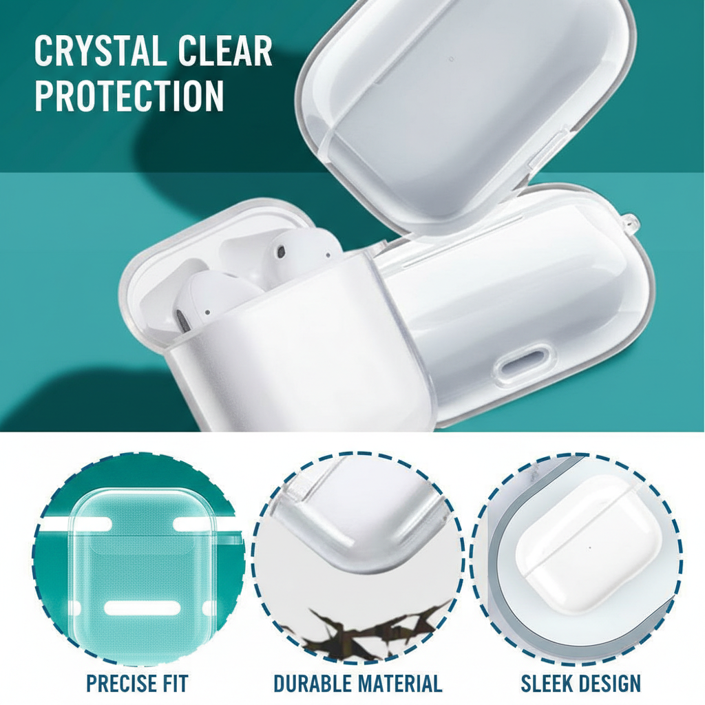 Soft TPU Protective Case Protector Clear Transparent Cover Shockproof Anti-Scratch Shell For AirPods 4