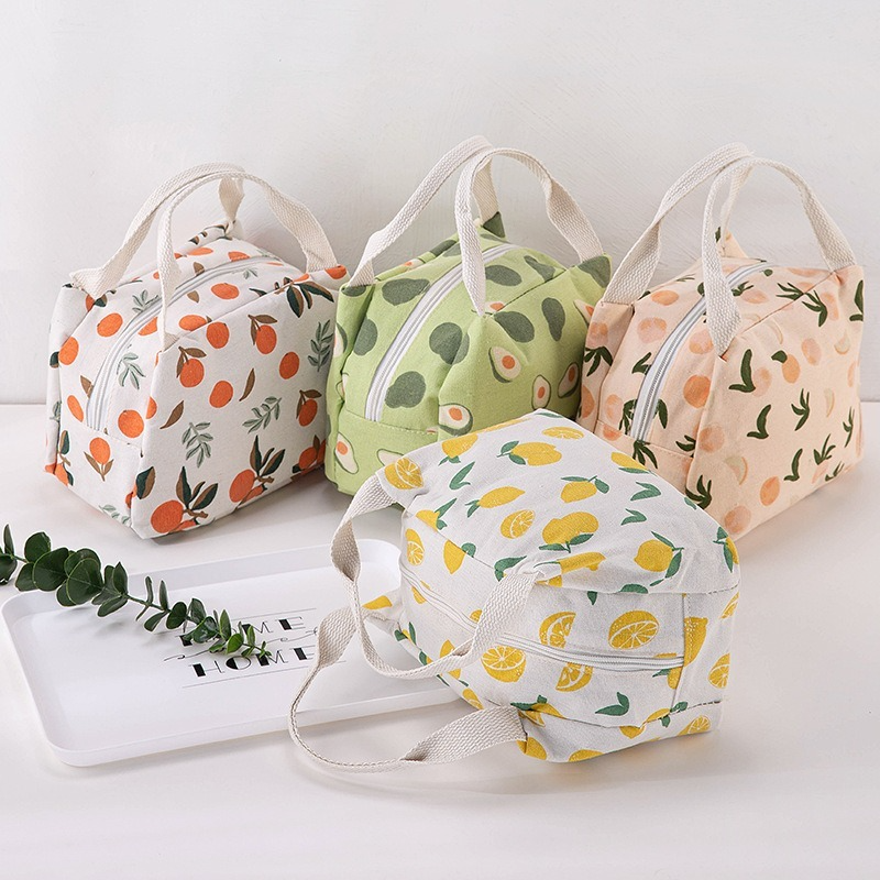 Lunch Carry Bag Insulated Thermal Portable Picnic Bags for Women Children School Travel Food Handbags Bento Camping Supplies