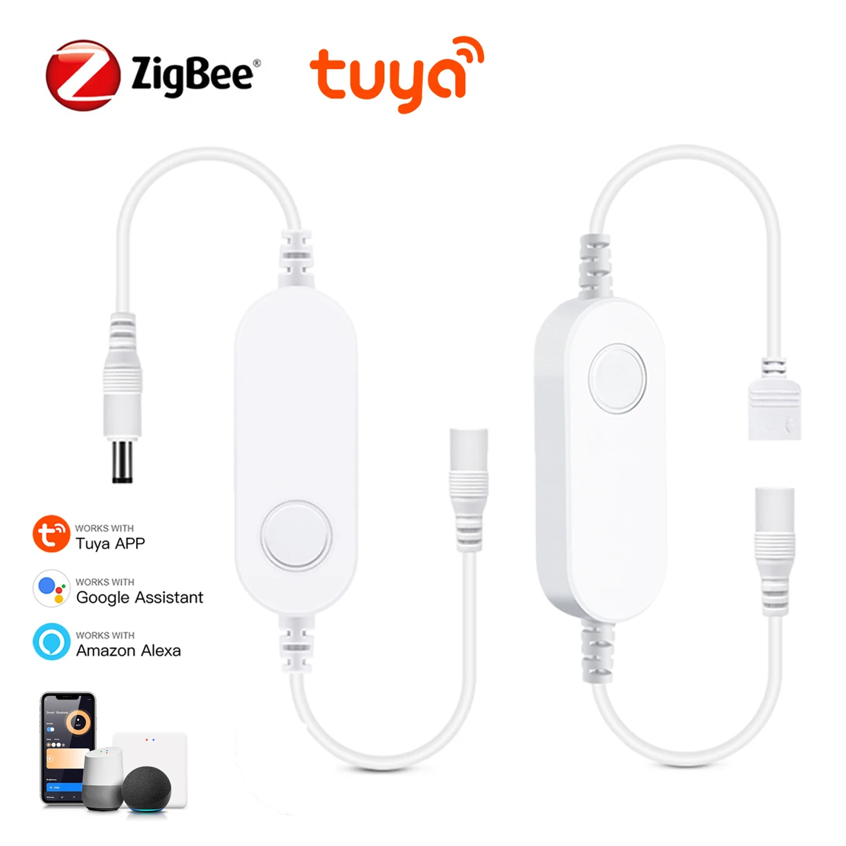 Zigbee Wireless LED Controller 12V-24V Smart Wifi Dimmer Single Color RGB CCT Lamp Strip For Tuya Alexa Home Smartthings