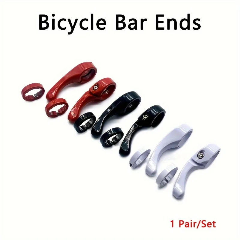 1 Pair Bike Bar Ends Meatball Aluminum Alloy Lock Grips with Auxiliary Handle Horn Grips Cycling Equipment Bike Accessories