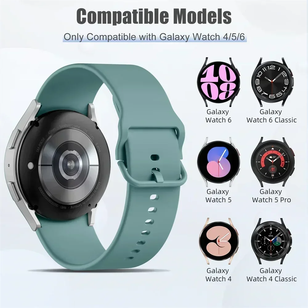 Sport Strap For Samsung Galaxy Watch 7/FE/6/5/4 40mm 40mm 5 pro 45mm Silicone Official Bracelets Galaxy 6 classic 43mm 47mm Band