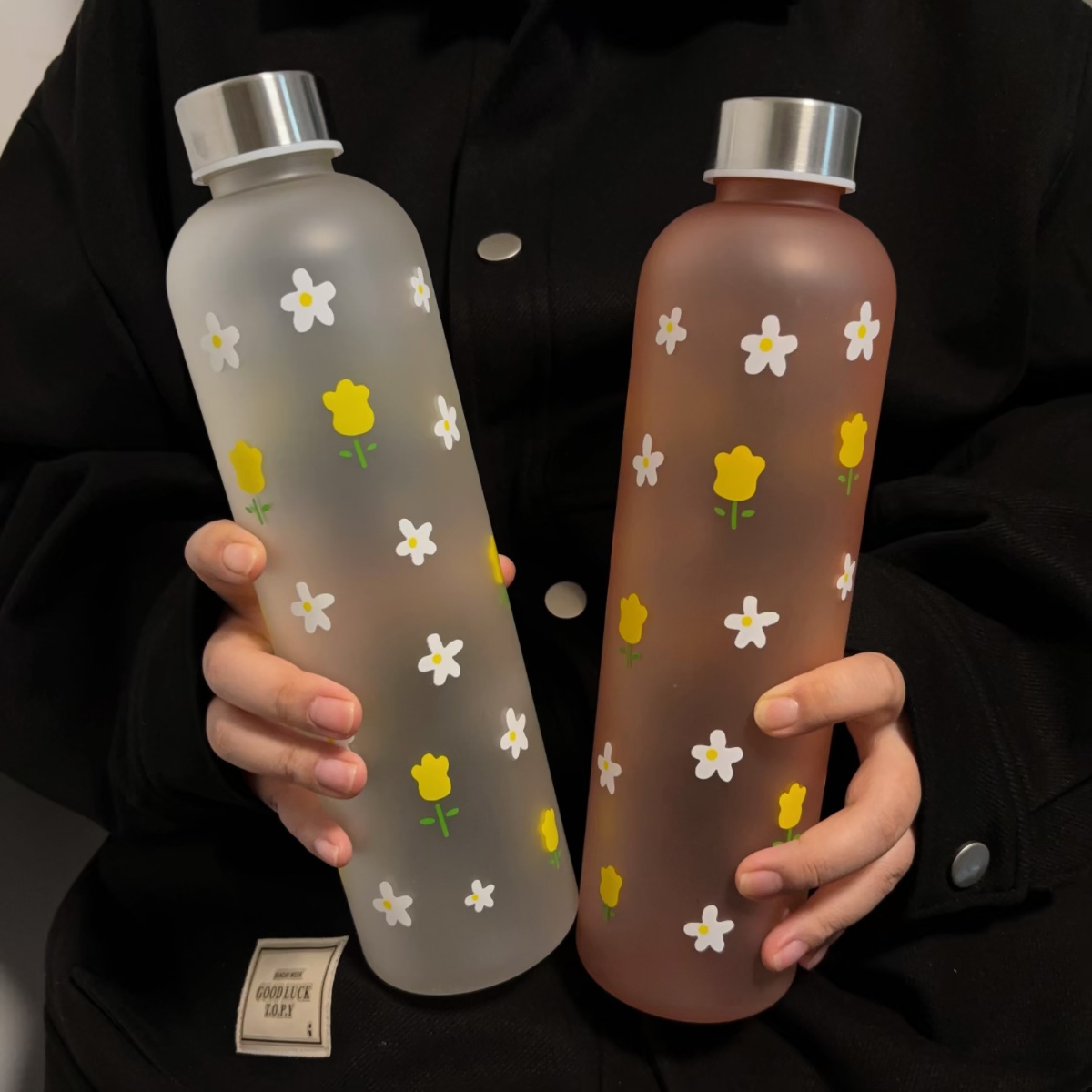 1000ml (33.81fl oz) Water Bottle - Portable, Leak-Proof, BPA-Free, for Friends/Students/Couples, Home Use