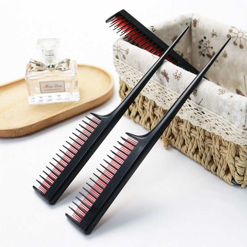1pc anti-static portable comb with three rows of teeth teasing comb exfoliating brush hair salon comb Special for real hair