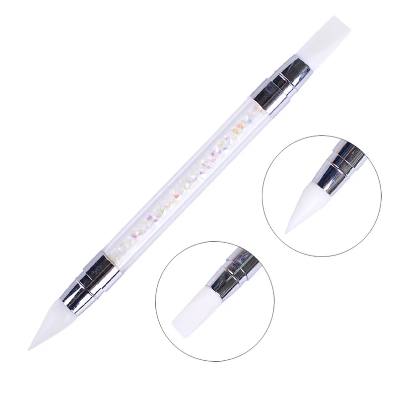 2pcs Double Head Silicone Nail Art Pen Carving Flower Sculpting Pen Adjustable Glue Stick Embossing Brush Professional Manicure pen gpt