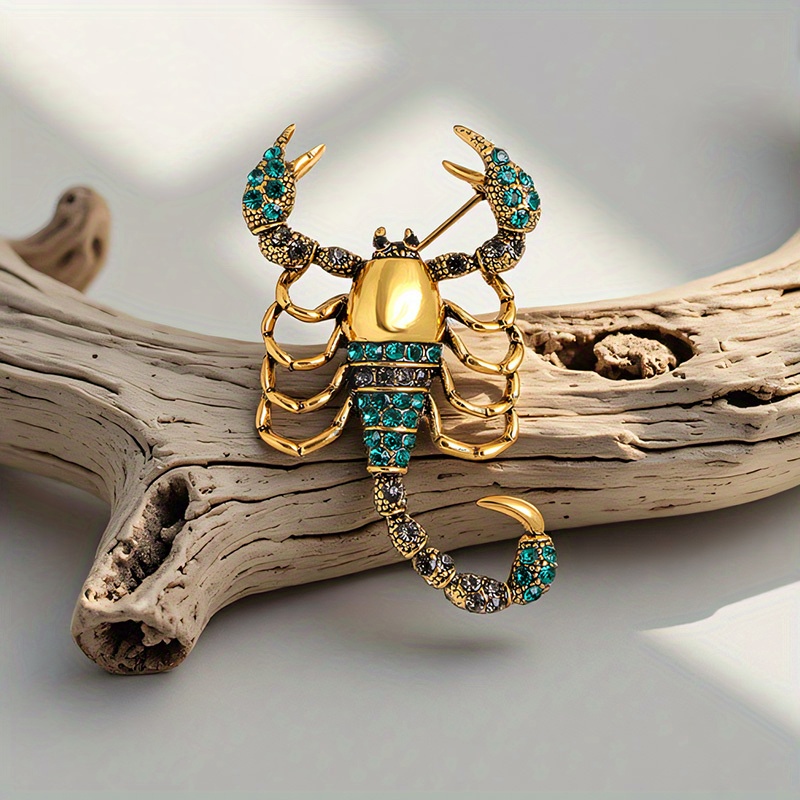 Fashion Creative Personality Vintage Alloy Rhinestone Animal Scorpion Insect Brooch