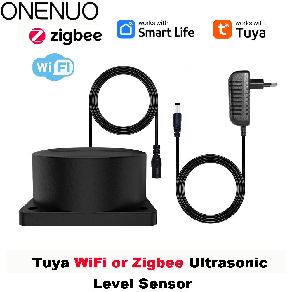 Tuya WiFi or Zigbee Level Sensor APP Alert Wireless Level Water Fuel Liquid Level Alarm Indicator Remote Water Level Sensor