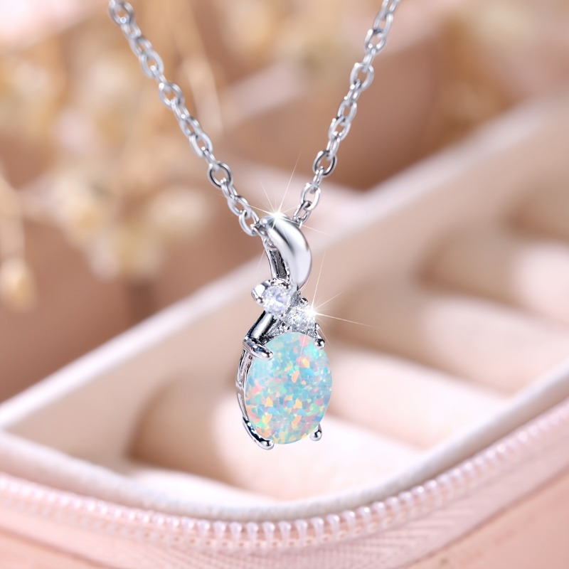 Boho Female White Round Fire Opal Stone Ring Cute Gold Color Summer Wedding Jewelry For Women