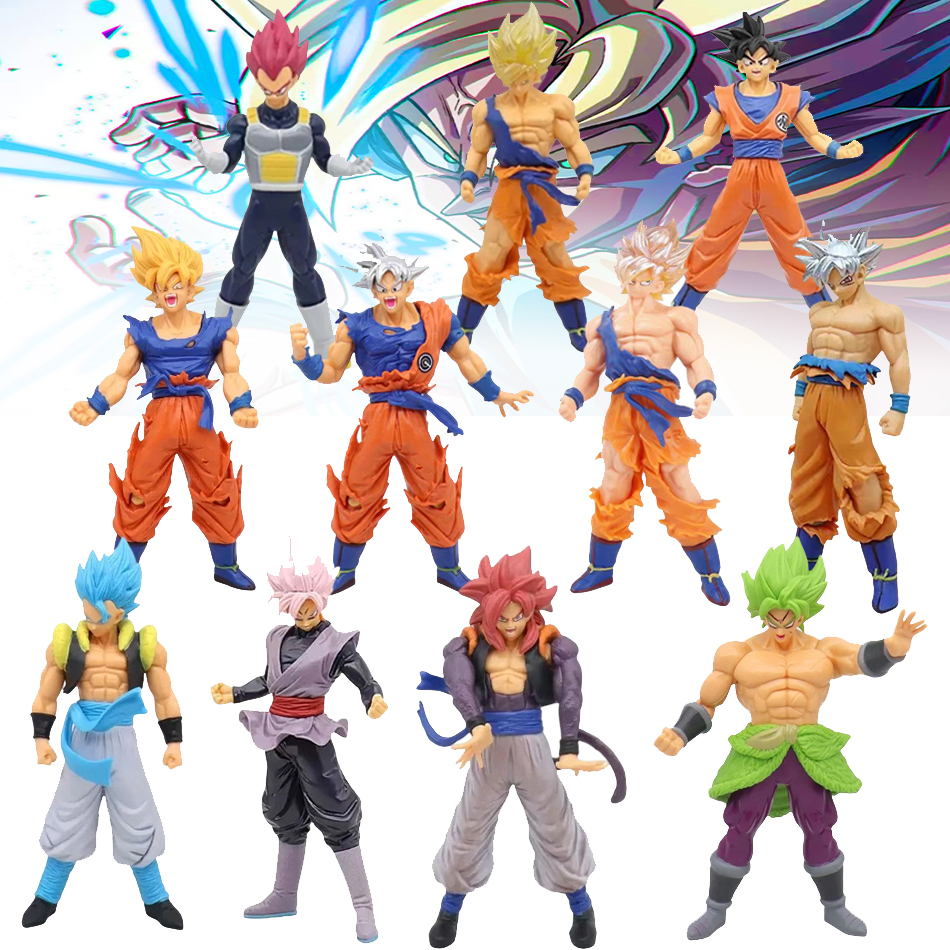 Anime Dragon Ball Vegeta Broly Son Goku Anime Action Figure Model Collectible Figurines for Kids 18cm