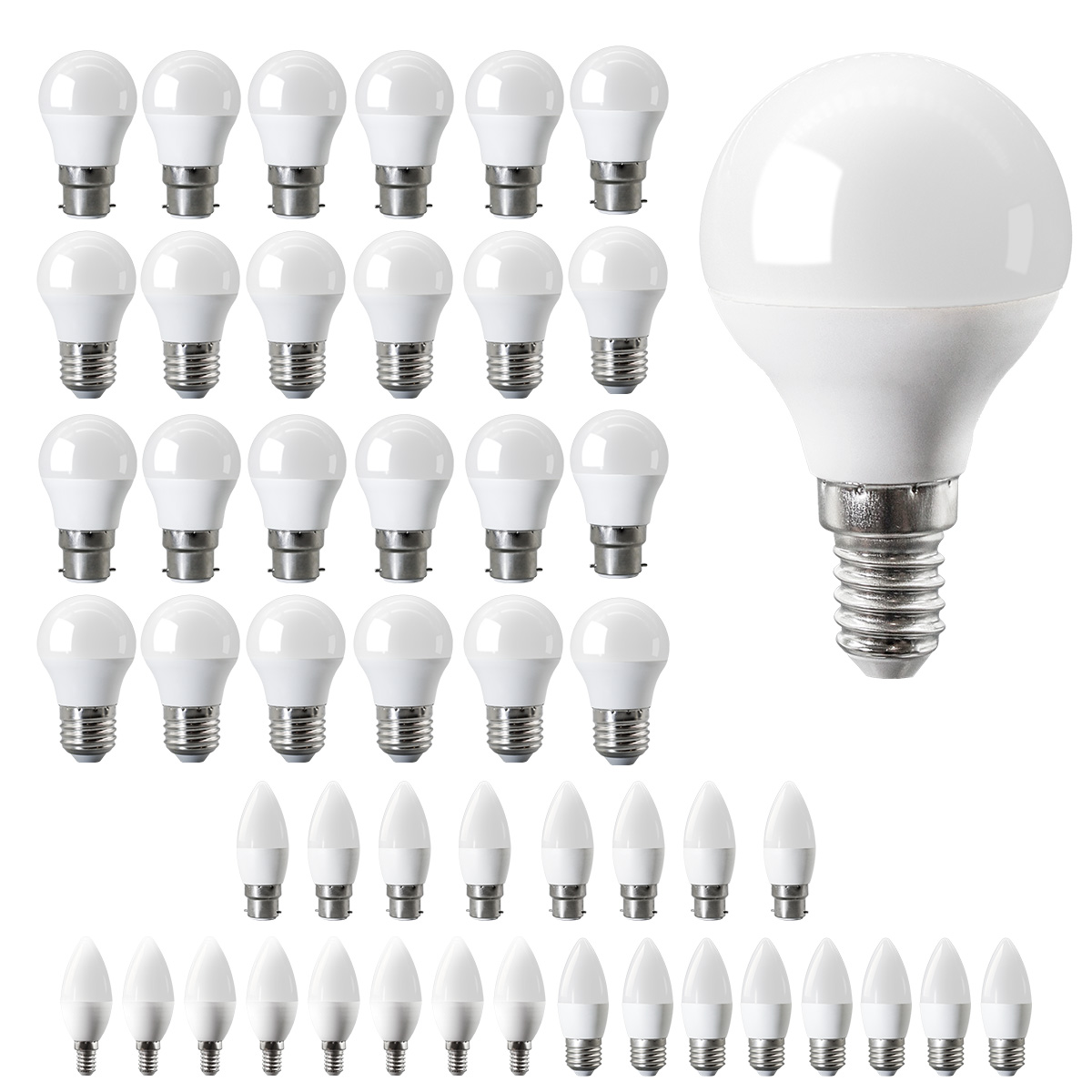 50PCS Factory Direct Shipping 3W 5W 6W 7W E14 B22 E27 LED Candle Bulb Lamps AC 220V 120V Energy SavE Lamp Cool Lighting for Home