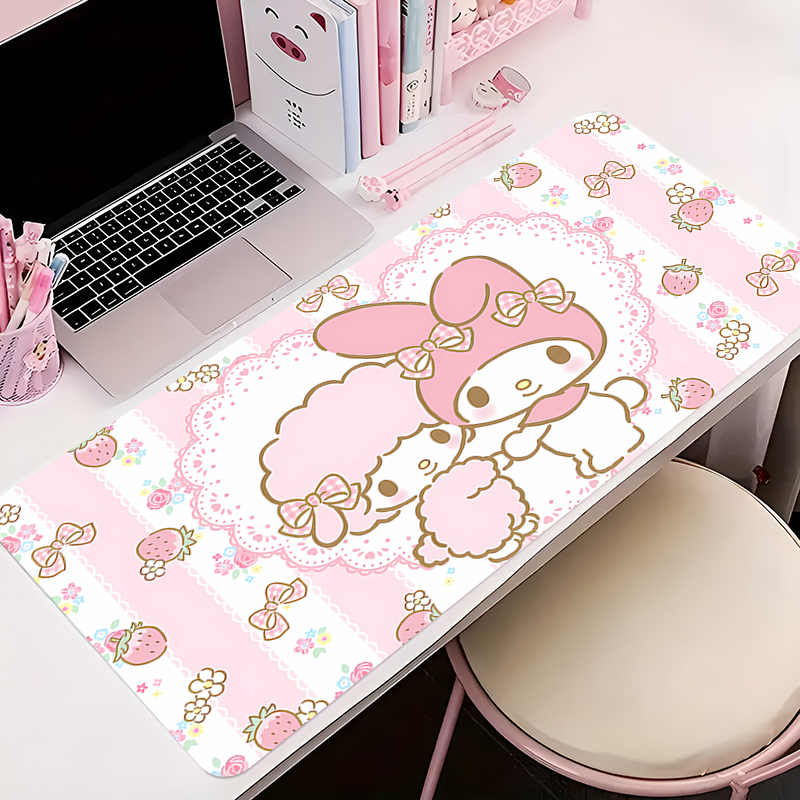 Pink My M-melody Anime Mousepad Cartoon Cute Kawaii Mouse Pad Soft Keyboard Pad Pc Accessories Table Mat Gaming Cabinet Carpet