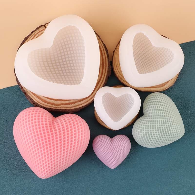 1 piece, large, medium and small heart-shaped fragrance candle silicone mold gypsum hand soap DIY baking cake decoration
