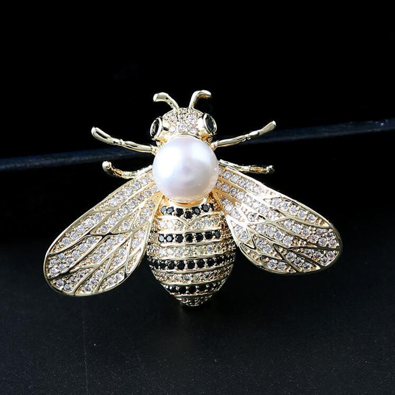 1pcs Insect Series Brooch Delicate Little Bee Brooches Crystal Rhinestone Pin Jewelry Decoration Accessories