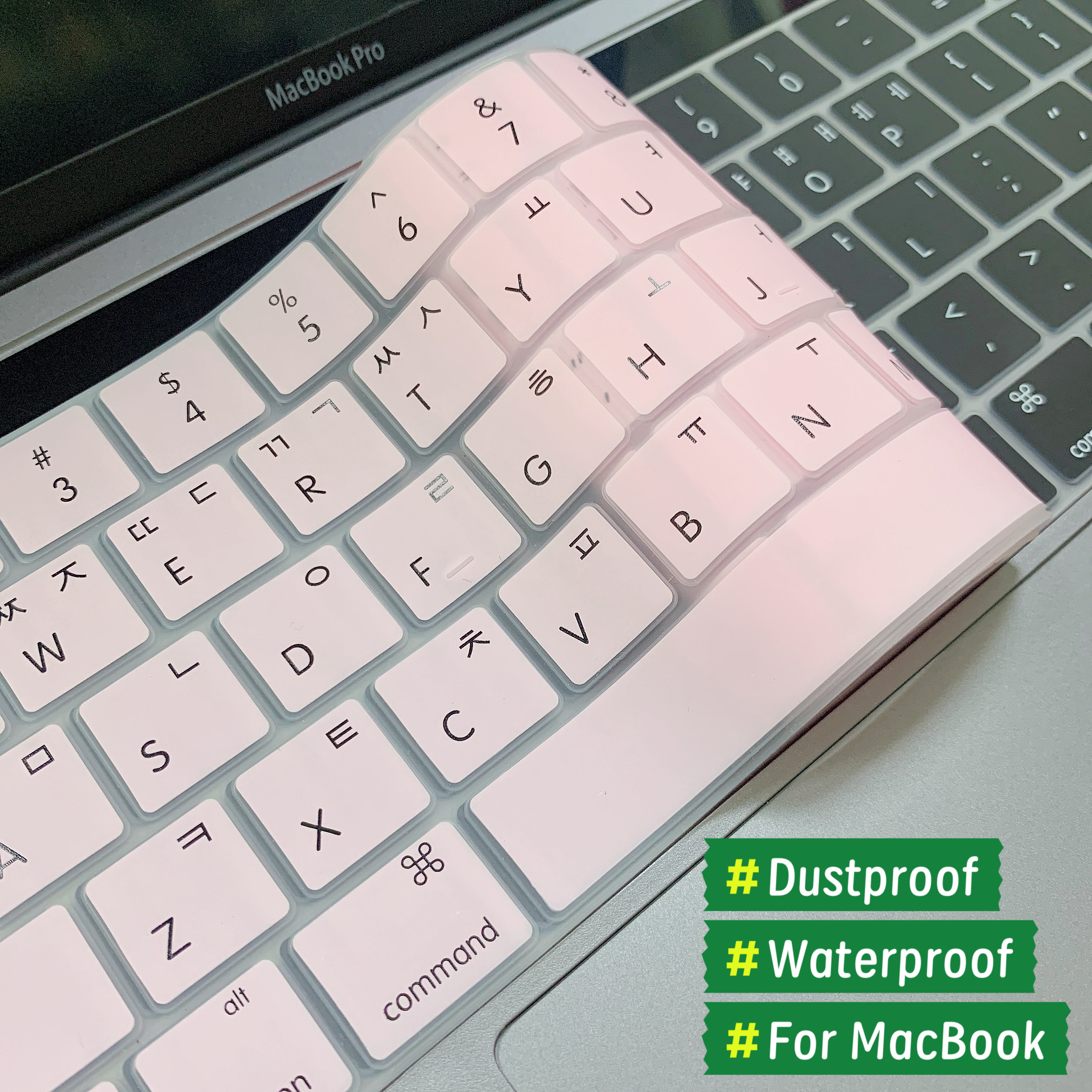 Korean language keyboard skin for Macbook air/pro M1/M2/M3/M4 A2442/A3241/A2141/A2337 US key silicone keyboard protector cover