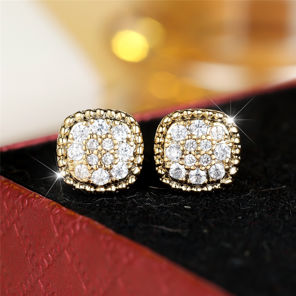 Cute Female Small White Crystal Zircon Stud Earrings Fashion Heart Wedding Jewelry For Women