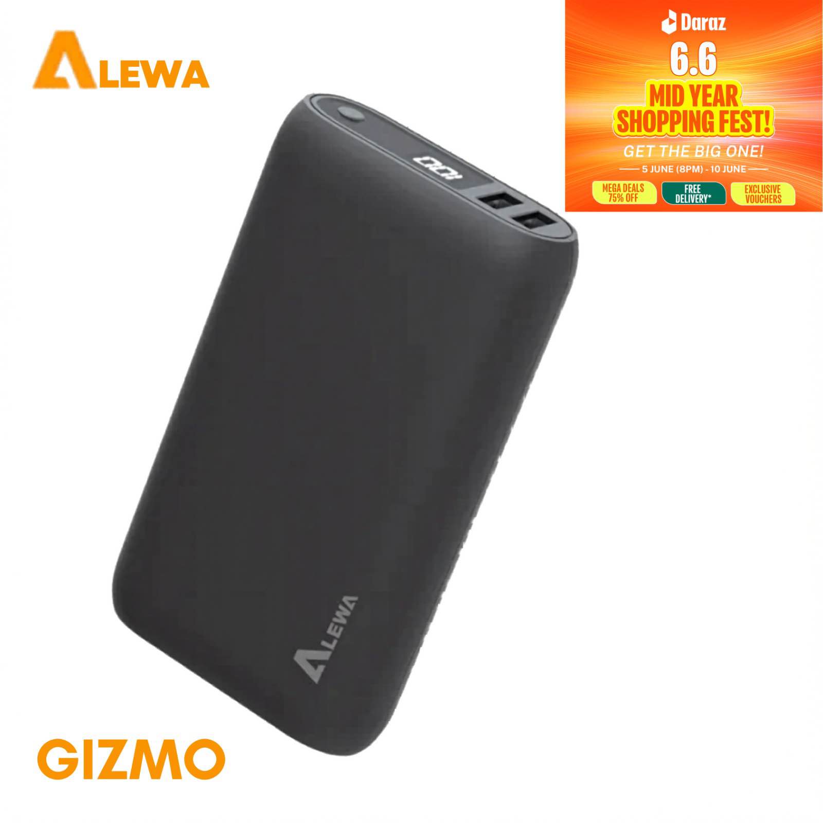 ALEWA GIZMO 20000mah Power Bank 22.5 Watt Fast Charging | Type C Input Output | Digital Display