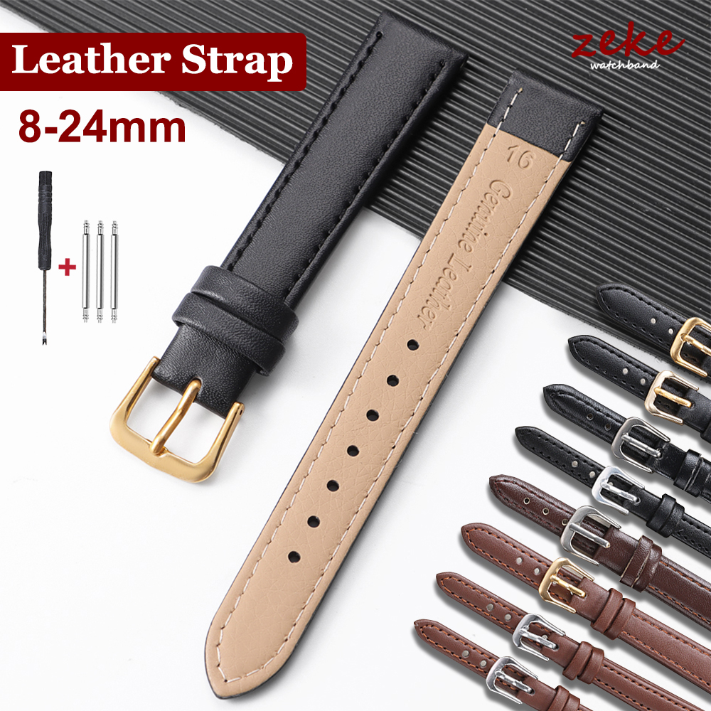 8mm 10mm 12mm 14mm 16mm 18mm 20mm 22mm PU Leather Watch Strap for Men Women Soft Leather Wrist Band Universal Sport Bracelet