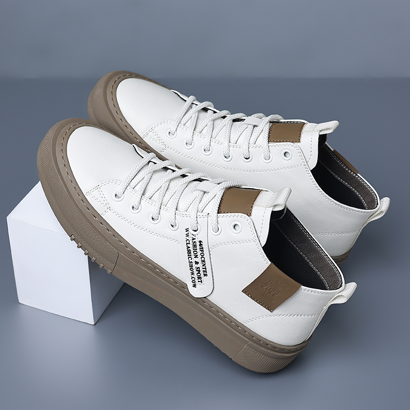 Sneakers Fashion Man Leather Men's Flat Shoes Height Increasing Shoes Lace-Up High Quality Men Sneakers for Men Luxury 2026