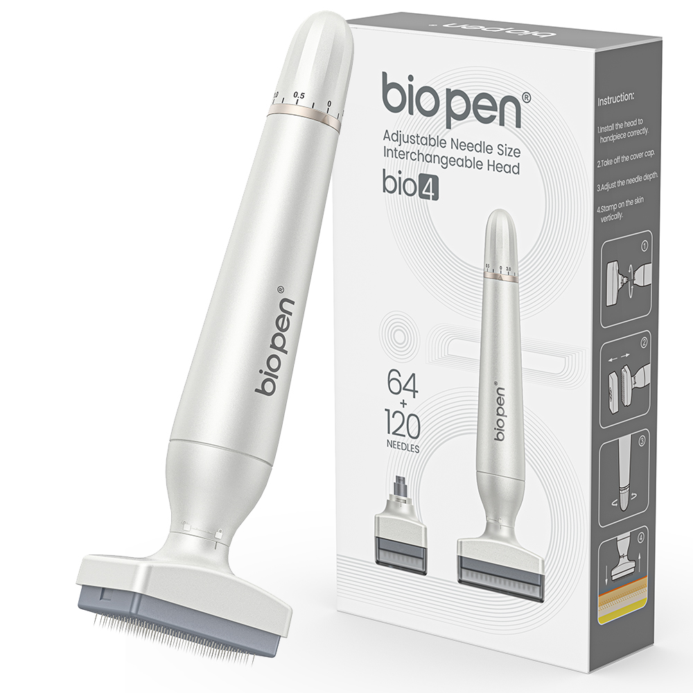Bio 4 Derma Stamp Kit 120 Pins 64 Pins Double Headed Microneedling Pen Stainless Steel Needle Adjustable Derma Pen