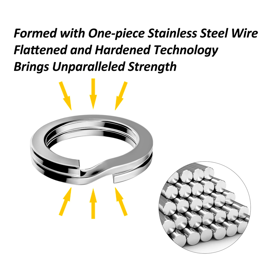 FishTrip Fishing Split Rings 30pcs Stainless Steel for Fishing Lures Heavy Duty Saltwater Fishing Connector Terminal Tackle