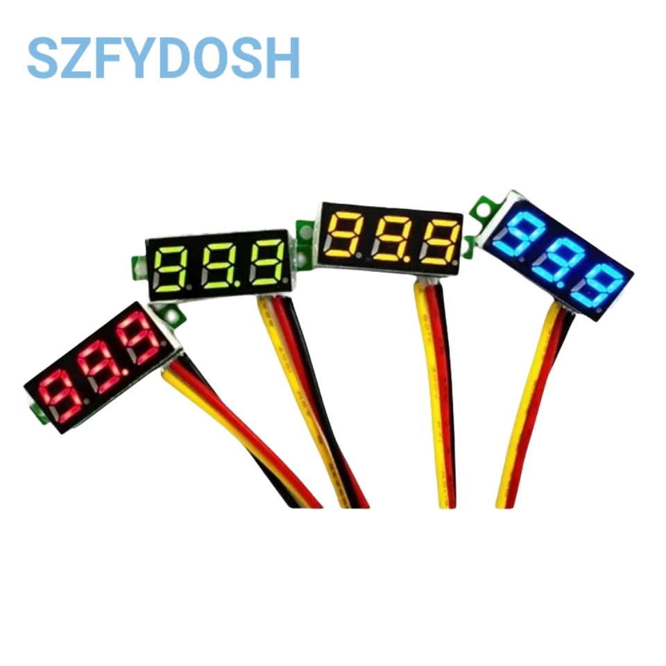 0.28 Inch 2.5V-40V Mini Digital Voltmeter Voltage Tester Meter Red/Blue/yellow/green LED Screen Electronic Parts Accessories