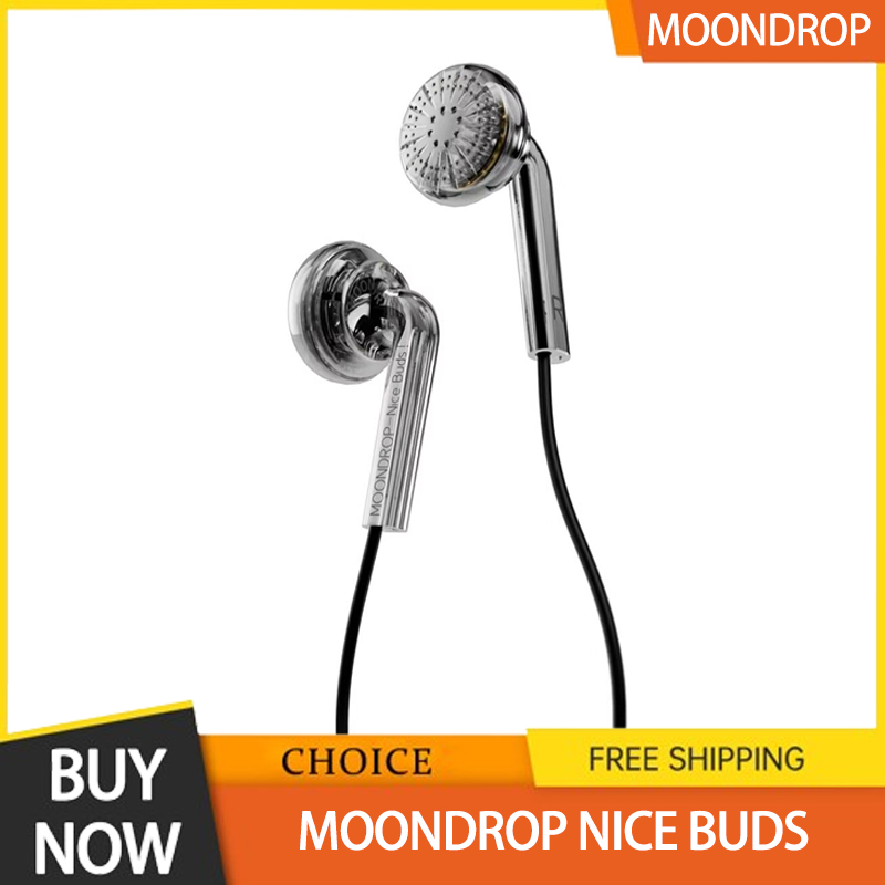 Moondrop Nice Buds Earphone 15.4mm Large Dynamic Driver Flat-Headed Earbuds 3.5mm Stereo Wired Flat Head Earplugs Bass Boost