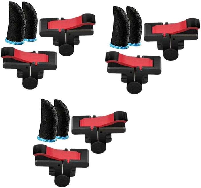 3 Pair Pubg Game Controller Trigger And 3 Pair Finger Sleev