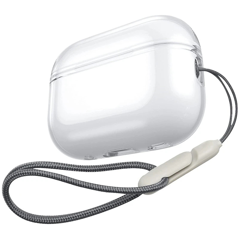 Transparent Protective Case Cover For Apple Airpods Pro 2nd generation Soft TPU Shockproof Case Cover Designed, with Rope Strap