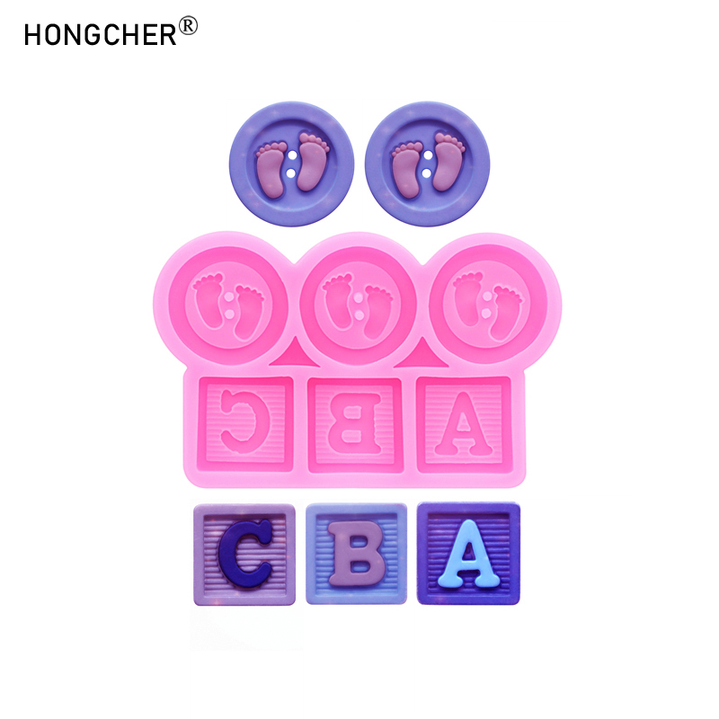 Silicone Square Letter Cake Molds, Round Foot and Button Baking Tools, Chocolate and Fondant Molds, DIY Resin Jewelry Drip Molds