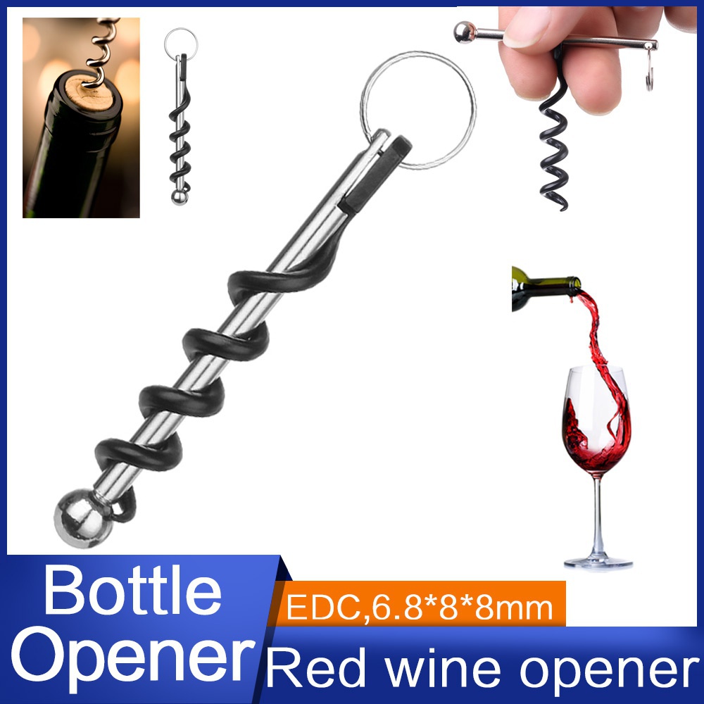 Creative Multifunctional Mini Outdoor Stainless Steel Red Corkscrew Bottle Opener Camping survival Equipment Tool