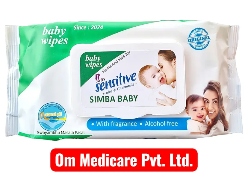 Sensitive Baby Wipes with Aloe & Chamomile | Premium Soft, Gentle and Strong| Effectively Cleanse baby's skin| 80 pcs per Pack