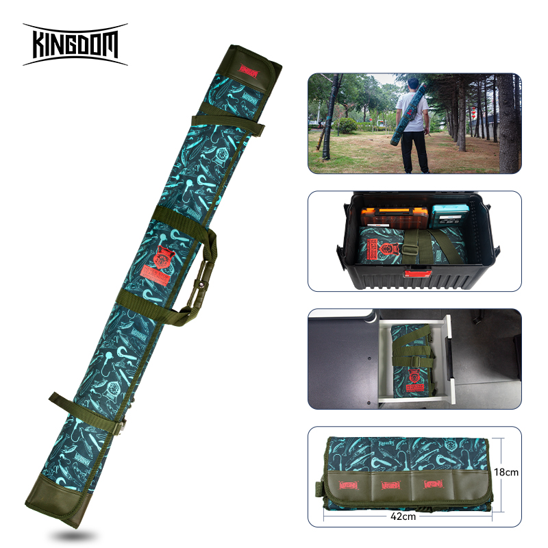 Kingdom Fishing Rod Bag Portable Storage Accessories Single Layer Case Fishing Tackle Roll Up Foldable Fishing Umbrella Bag