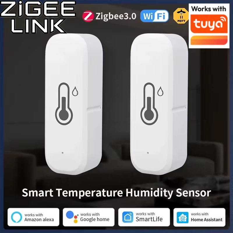 For Tuya WiFi/Zigbee 3.0 Temperature Humidity Sensor Smart Home Indoor Hygrometer Thermometer Real-time Monitor Home
