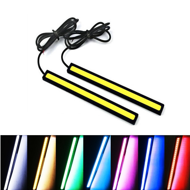 2pcs 17cm 12V COB LED DRL Driving Daytime Running Lights Strip Waterproof Car Styling LED Lamp Auto Car Working Light