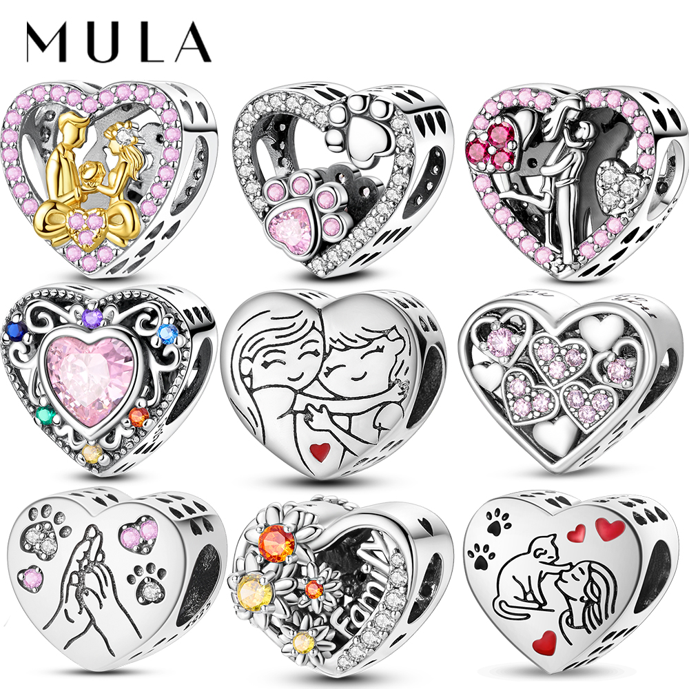 2026 New 925 Sterling Silver Charms Heart Love You Forever Mum Auntie Beads Fit Original Bracelet DIY Women