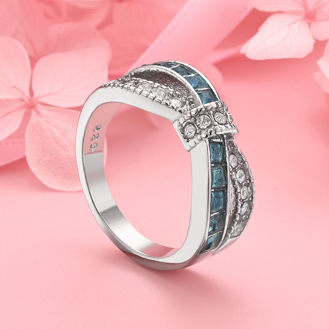 Luxury 925 Sterling Silver #8 Exquisite Colored Zircon Ring for Women - Charming for Parties and Fashion Jewelry