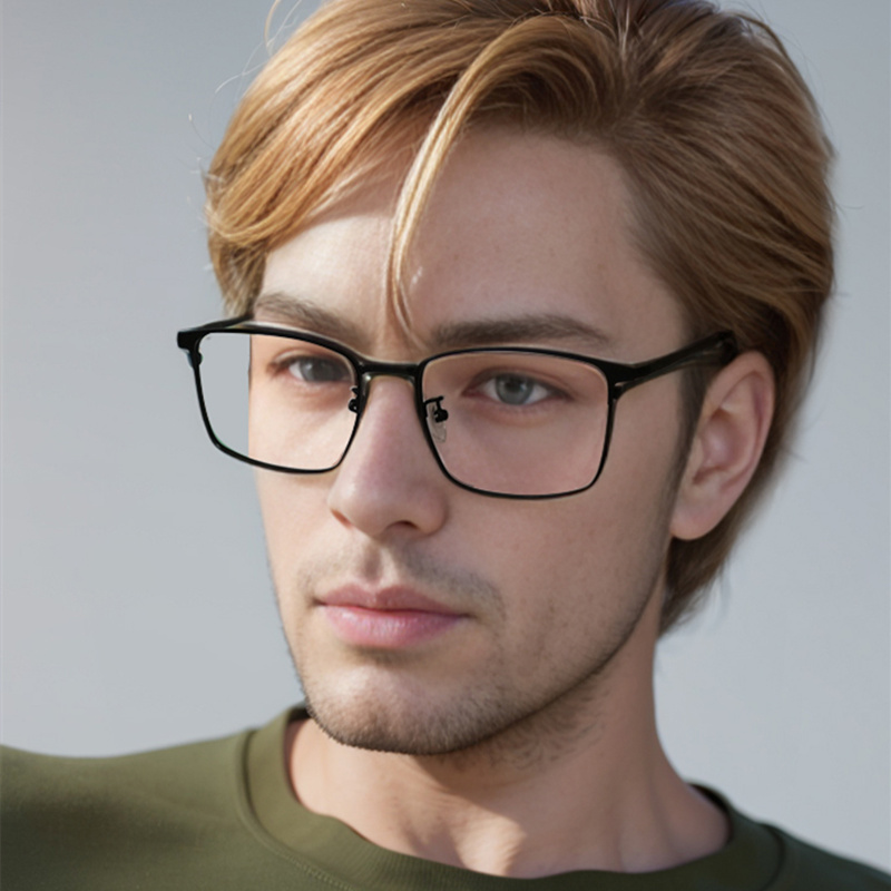 High Quality Ultralight Retro Pure Titanium Metal Anti Blue Light Reading Glasses for Men's Square Presbyopia Glasses