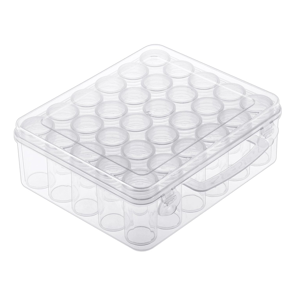 1pc 30 Slots Transparent Plastic Storage Box, DIY Diamond Painting Beads Charms Jewelry Nail Accessories Organizer Box