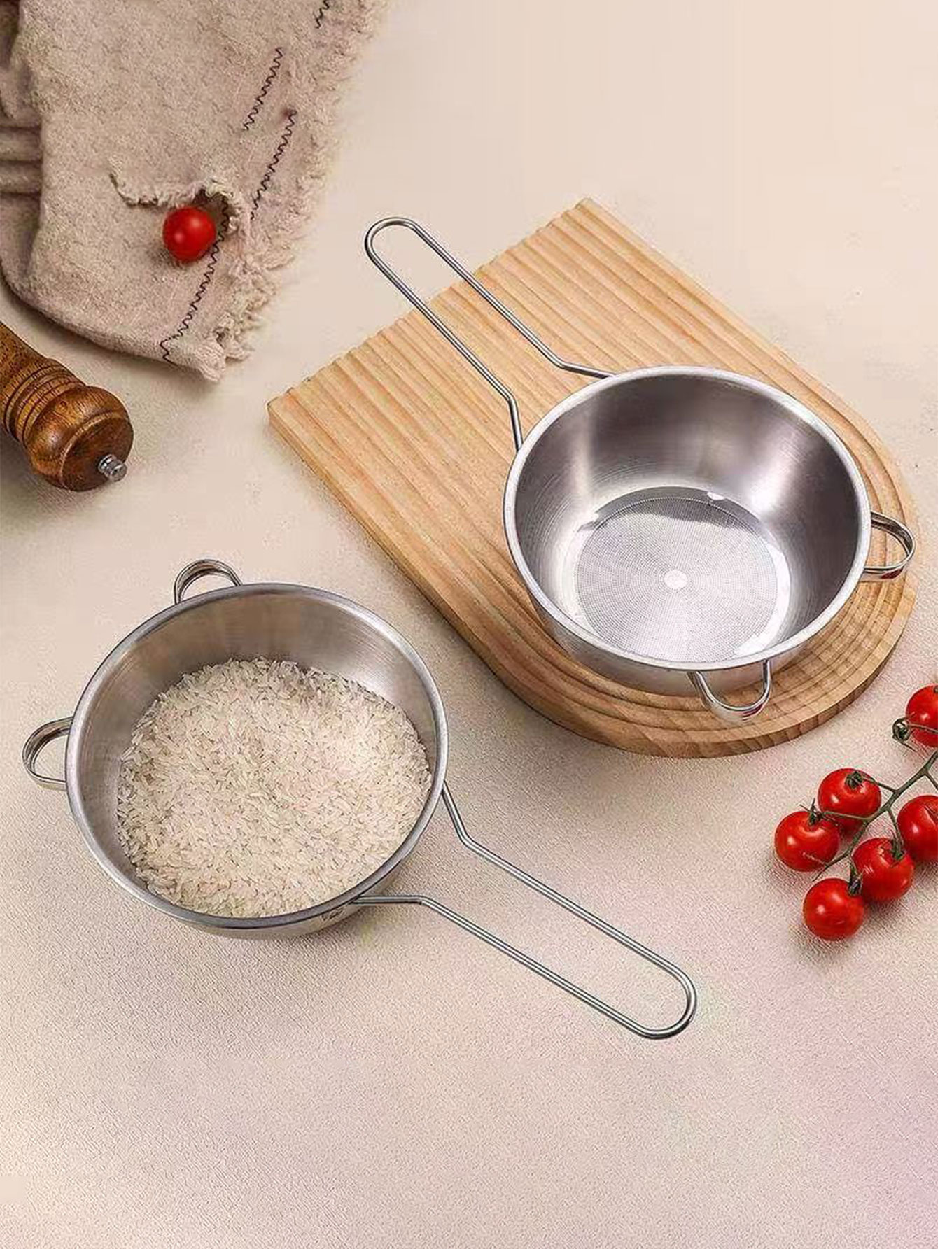 Rice Washing Basket for Home Use, Rice Sieve, Rice Washing Basin, Multifunctional Kitchen Draining Basket, Vegetable and Fruit Washing Tool, New Rice Washing Gadget, 1 Piece