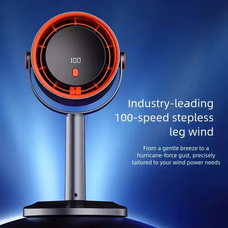 Leaveless electric fan, portable outdoor camping fan suitable for USB rechargeable turbo mini fan in offices and dormitories