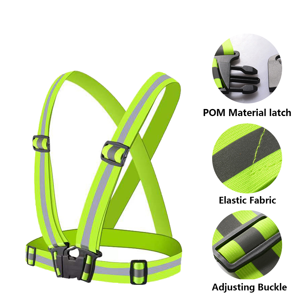 Adjustable Vest Riding Night Running Cycling Highlight Stripe Belt Elastic Vest Outdoor Safety Warning Vest Bicycle Equipment