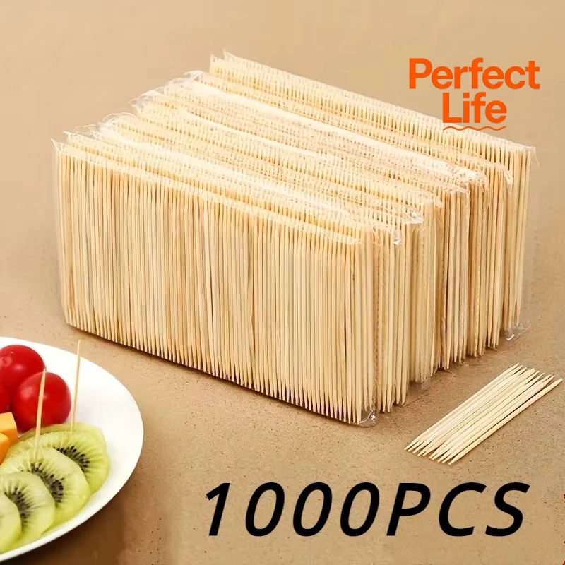 1000PCS Disposable Double Headed Tooticks Natural Bamboo Floss Home Kitchen Restaurant Hotel Portable Teeth Cleaning Tool