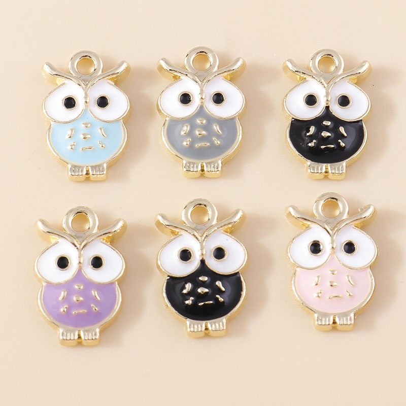 10pcs 11*18mm Enamel Colorful Owl Charms for DIY Jewelry Making Cute Animal Charms Earrings Necklace Pendants Handmade Craft