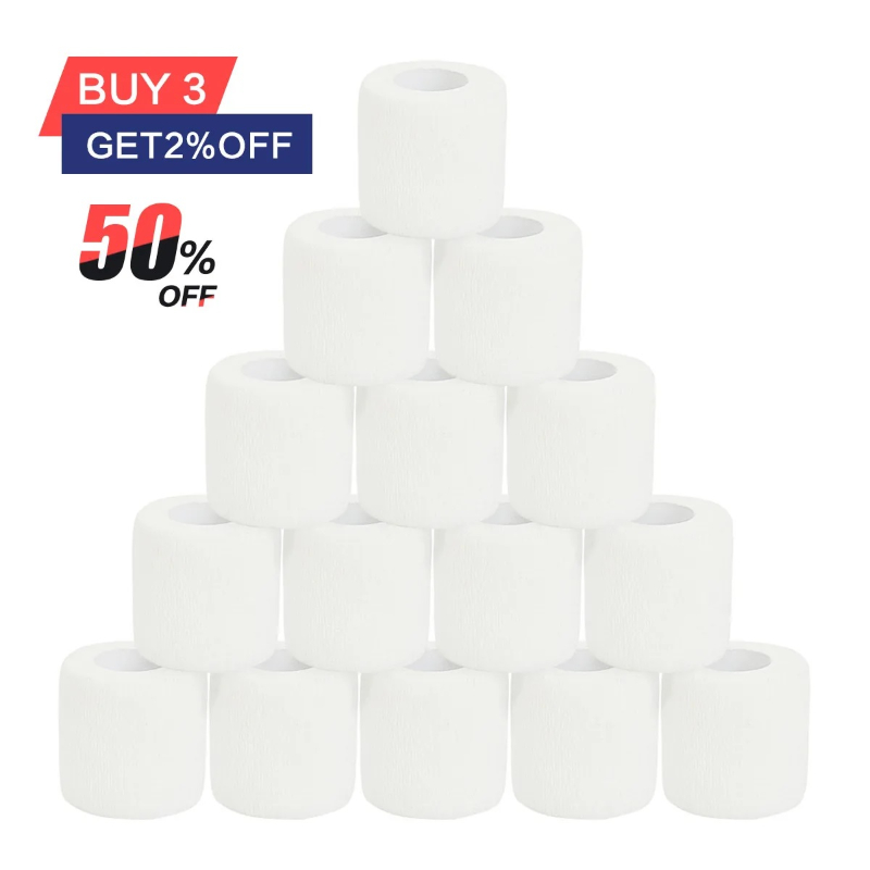 1/10/15Pcs White First Aid Self Adhesive Cohesive Elasticity Bandages Sports Tape for Wrist Ankle Sprains & Swelling