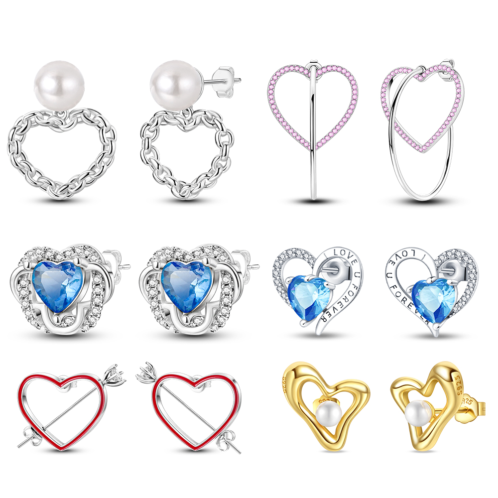 Blue Star Moon Sweet Earrings for Women Girls Trendy Fashion Jewelry High Quality Dainty Elegant