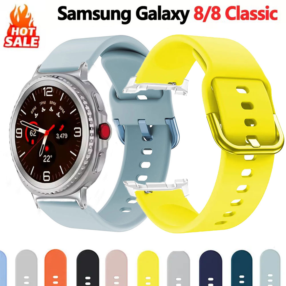 Original Silicone Strap for Samsung Watch 8 Series Soft Sport WatchBand For Galaxy Watch 8 Classic No Gaps Bracelet Accessories