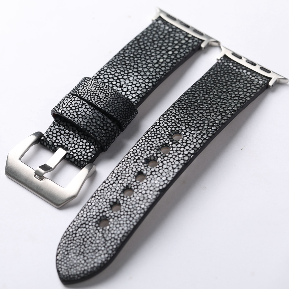 Handmade Devil fish Pearl Fish Leather Watchband For iWatch Apple watch 49MM 46MM 45MM 42mm s10 Ultra men's bracelet vintage