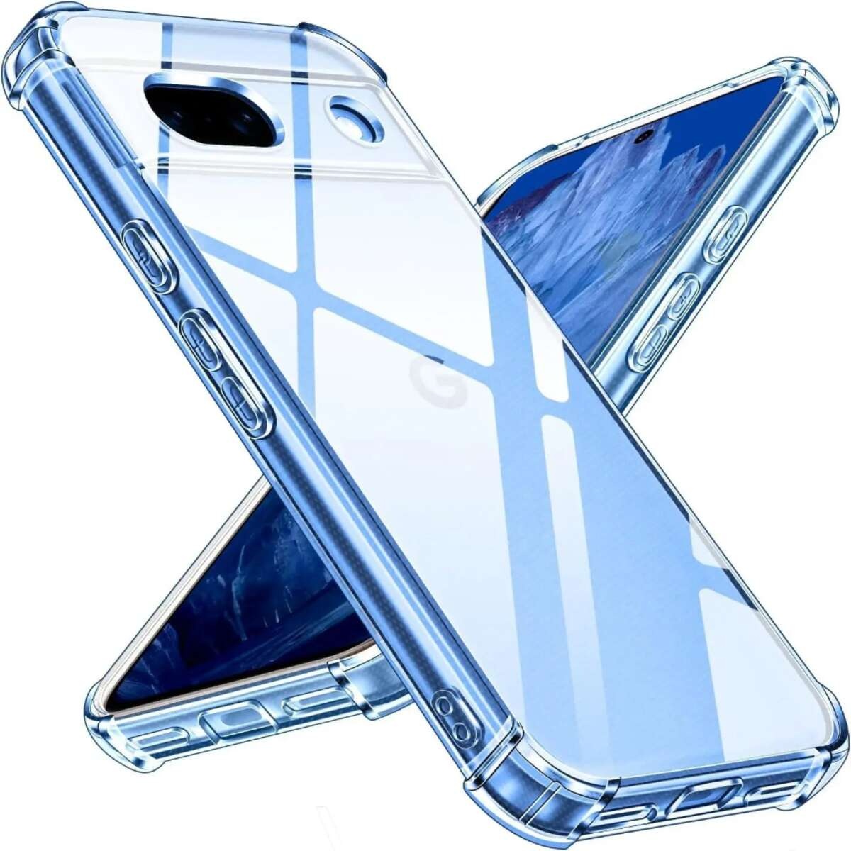 Clear Case For Google Pixel 9 8 7 6 Pro XL Thick Shockproof Cover For Pixel 9A 8A 7A 6A Airbag Bumper Soft Back Cover