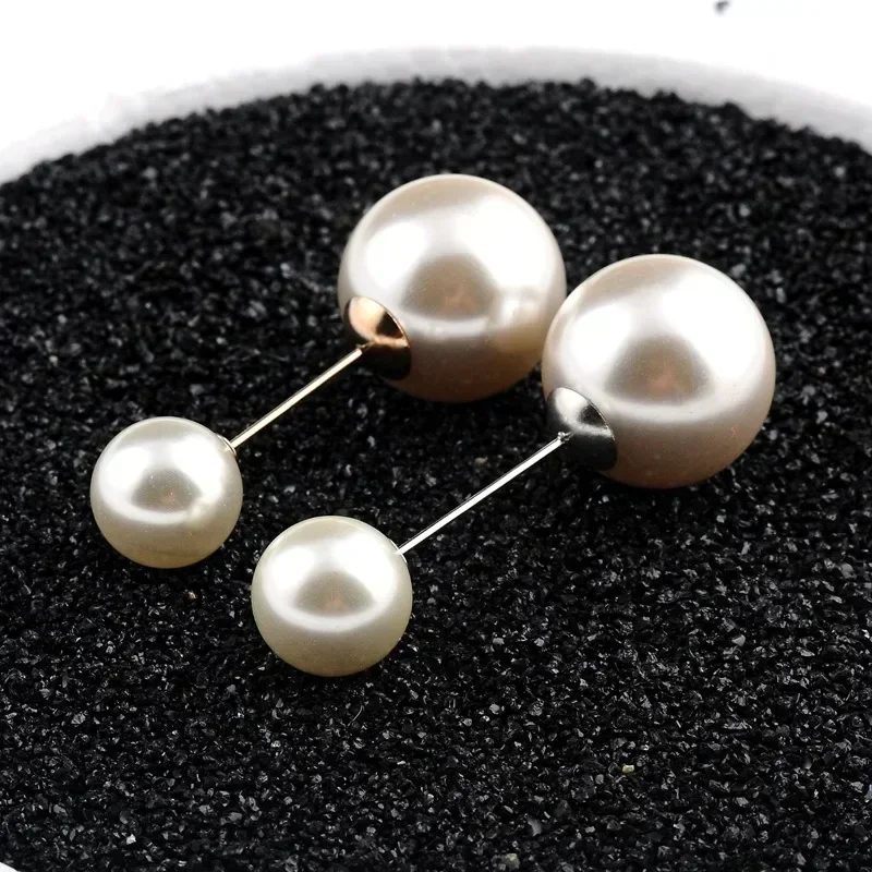 1 Pcs New Large Double Headed Pearl Insert Pin Collar Brooch One Line Breast Pin Cardigan Scarf Shawl Neck Brooch