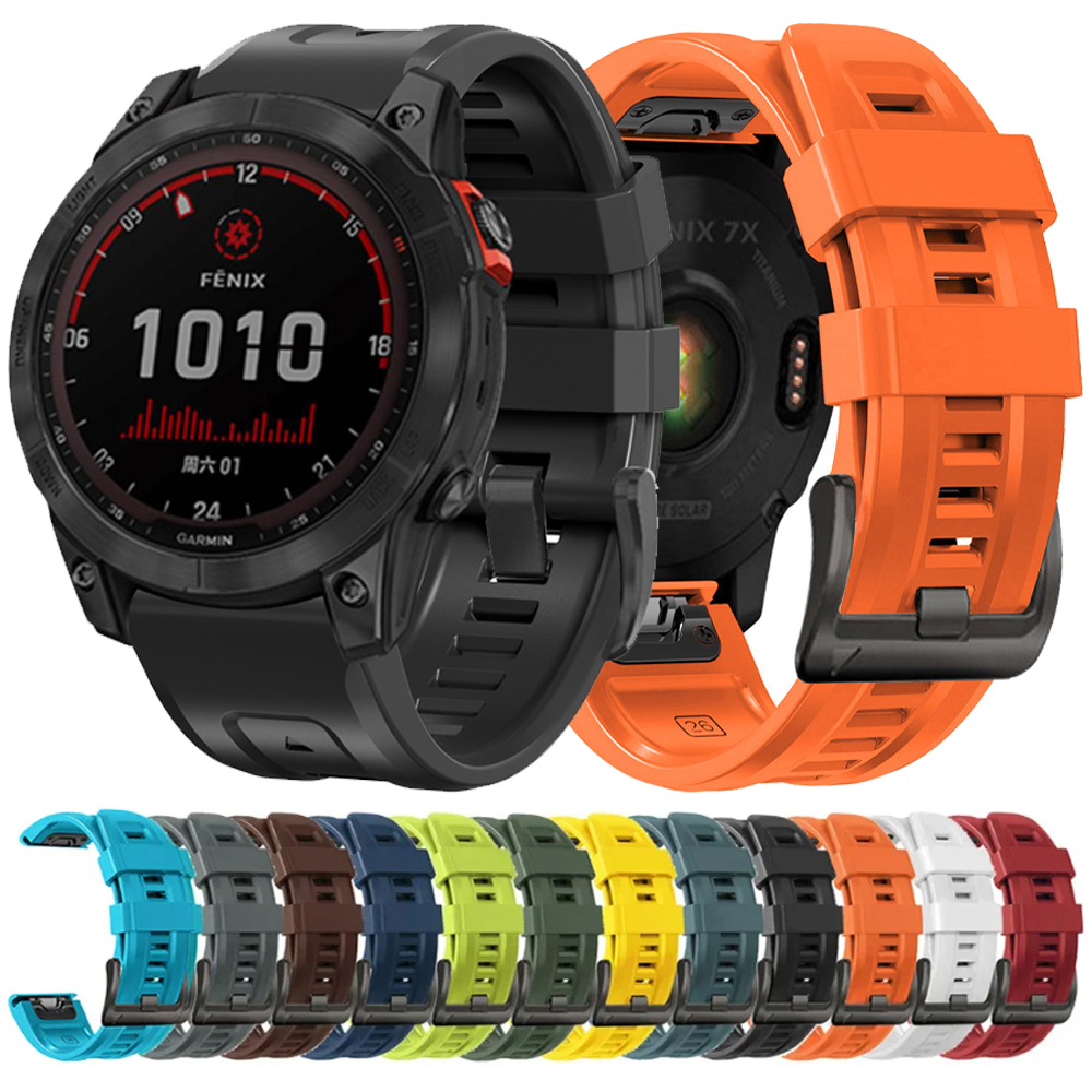 26mm 22mm Sport Silicone Strap For Garmin Fenix 7X 7 8 E 6X 6 5X 5Puls/Epix Gen 2/Enduro 3/instinct 2X 970 965 QuickFit Bracelet